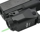 HiLight - Tactical H10XL - 800 Lumens Strobe Flashlight & Single (Green) Laser - Aircraft Grade Aluminum, Rechargeable USB Battery - Rail Mount Light & Precision Laser Class of IIIA,