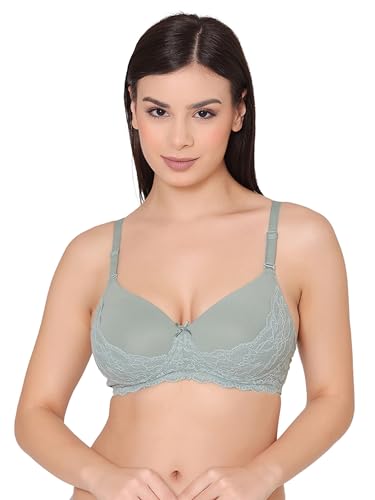 Image of Groversons Paris Beauty Women's Padded, Non-Wired, Multiway, T-Shirt Bra with lace (BR097)