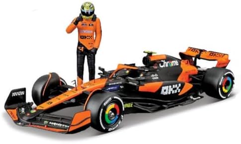 Bburago 1:24 2024 Race McLaren MCL38 with Figure, Norris #4