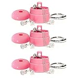 3 Pack Pink Travel Jewelry Box, Storage Container for Rings, Necklaces and Bracelets, Portable Key Chain Holder，Jewelry Storage Case