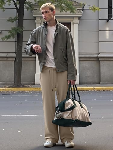 Image of JMIERR Men's Casual Baggy Pants Lightweight Wide Leg Lounge Travel Pants Streetwear with Pockets