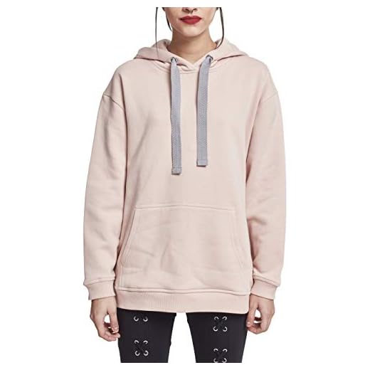 Urban Classics Damer dam oversize hoodie med huva, Rosa (ljusros/grå 01402), S
