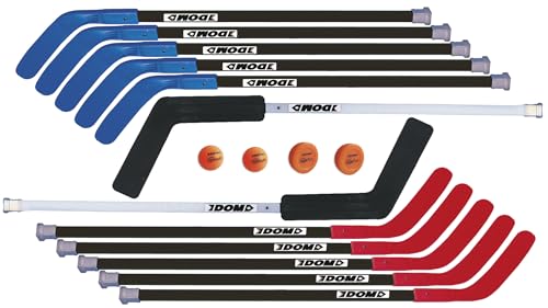 DOM Pro Hockey Stick Set, Includes 10 Sticks, 2 Goalie Sticks, 2 SuperPucks and 2 Balls
