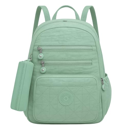 Mochila Feminina + Estojo J’PRIB – Resistente, Funcional e Versátil para Trabalho e Estudos (Verde)