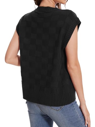 Image of Dimur Womens Sweaters Sleeveless Summer Tank Tops Casual Knit Sweater Vest Crewneck Loose Fit Pullover 2025