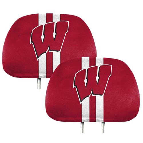 FANMATS NCAA Wisconsin Badgers 2-Pack Printed Headrest Cover Set