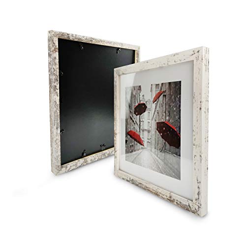 Finefrarm 12X12 Frame Matted To Display 8X8 Photos With Mat Or 12 X 12 Pictures Without Mat Rustic Photo Frames Wall Art For Living Room Wall Mounting #TOP3