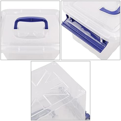 Innouse 3 L Small Latch Storage Box Container with Handle, 6 Packs