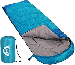 SWTMERRY- Sleeping Bag 3-4 Seasons (Summer, Spring, Fall, Winter) Warm & Cool Weather - Lightweight,Waterproof Indoor & Outdoor Use for Kids, Teens & Adults for Hiking, Backpacking and Camping