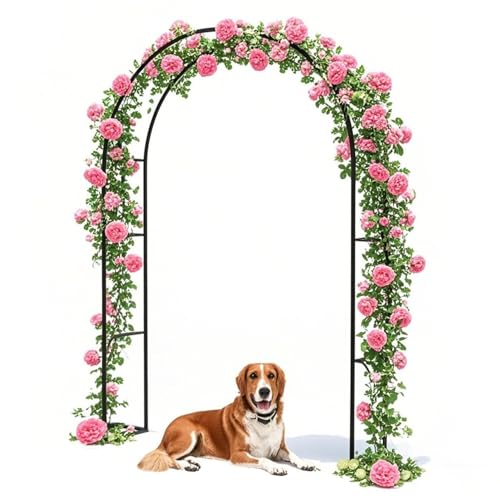 Grande tonnelle de jardin noire 350 cm x 220 cm en métal résistant aux intempéries