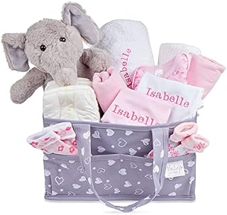 Newborn Baby Gifts Nappy Caddy Set  Washable Multi-Functional Grey Caddy Bag to Store and Organise Baby Essentials Like Nappies, Wipes, Cream, Toys, Bottles, Bottle Warmer, etc.