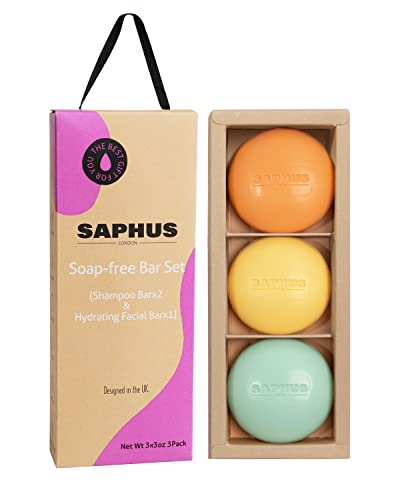 Shampoo Bars And Face Wash Bar For Hair Gift Set 3 Pack, Soap Free Solid Shampoo And Facial Cleansing With Natural Ingredients, Moisturizing & Volumizing For All Type Of Hair And Skin | Zero Waste, Sulfate Free For Women, Men, Kids #TOP17