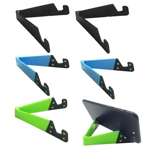 AONAYO 5 Stück Dreiecksständer,Handy Ständer,Handyhalterung Tisch,Universal Schwarz Tragbarer Handyständer Für Schreibtisch,Faltbarer Smartphone Halterung,Mini-Halter Für Handy,Tablet Pc