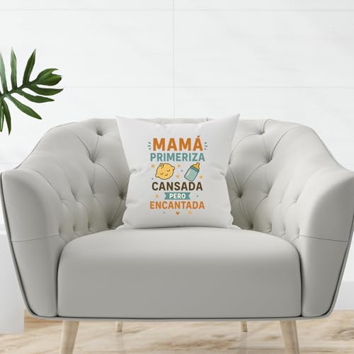Coussin Mamá Primeriza Cansada Mugffins 40x40 en polyester doux