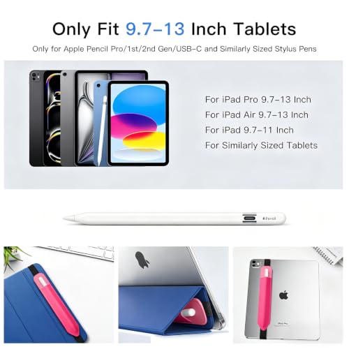 Image of MoKo Pencil Case Holder Fit The Apple Pencil (Pro and USB-C and 1st and 2nd Gen), Detachable Elastic Pocket for Stylus Pen with Elastic Band Attached to iPad Case, Watermelon Red