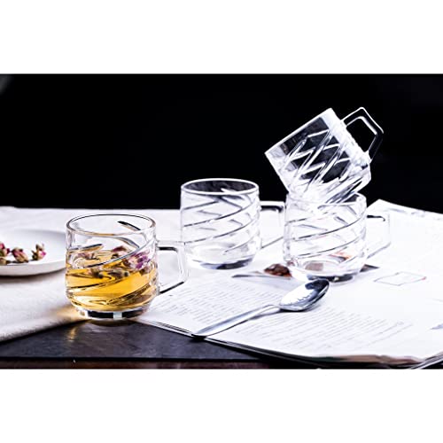Image of MULTI ZONE 250 ML Crystal Clear Toughened Glass Tea Cup with Convenient Solid Handle Cups, Espresso Mug Set for Tea, Coffee, Hot /Cold Drinks (MZ-07)