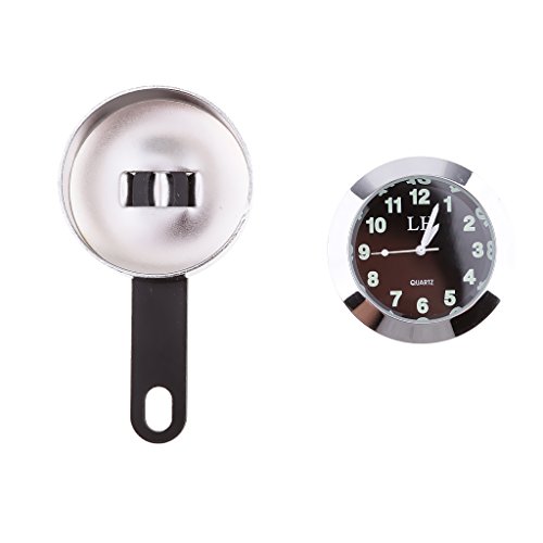 figatia Suporte de Relógio com Discagem à Prova D'água para Motocicleta Prata + Amarelo