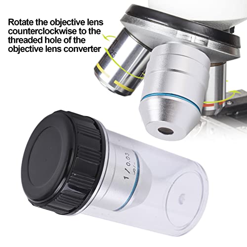 Lentille d'objectif de microscope achromatique 4X en cuivre avec boîte