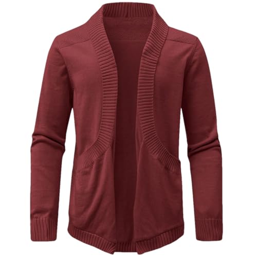 Men's Cardigan Sweater Casual Classic V-Neck Solid Color Knit Sweaters Tops