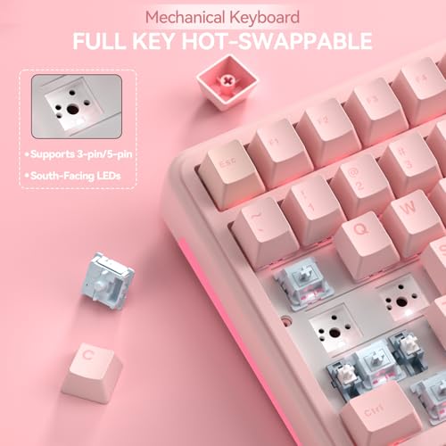 Image of SOLAKAKA A99 Pro Wireless Gaming Keyboard with LCD Screen & Metal Knob, 96% Layout Mechanical Keyboard, 2.4GHz /BT5.0 /USB-C, Hot Swappable, Creamy Keyboard with Gasket Structure, RGB, for Win /Mac