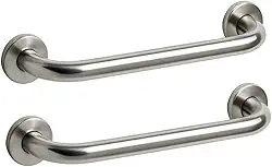 Kit 2 Barras de Apoio 80cm Aço Inoxidável Polido Barra de Apoio para Box Banheiro Idoso Premium