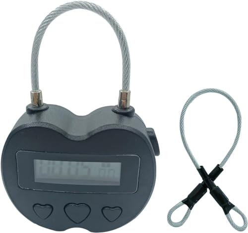 Timer Padlock Timer Lock 99 Hours Electronic Timer USB Rechargeable Electronic Temporary Timer Lock with LCD Display (Black)