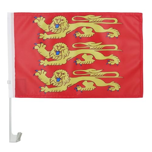AZ FLAG - Drapeau Haute-Normandie Pour Décoration Voiture Avec Attaches En PVC Et Système d'Accroche - Car Flag Haut-Normand - France - 100% Polyester - 50g...