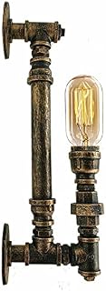 LEDSone Vintage Retro Mid Century Look Industrial Steampunk Pipe Wall Light Metal Lamp Rustic Style for Home Decor Pub Cafe Hotel (Brushed Copper)