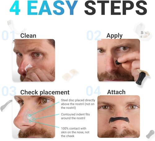 Image of Magnetic Nasal Strips for Breathing | Anti Snoring Nose Clip | Skin Safe Sleep Nasal Strips | Nasal Dilators For Breathing | Instant Releif From Snoring | Snore Stopper | Anti Snoring Nose Clip | Anti Snoring Devices For Men | For Men | 15 Count