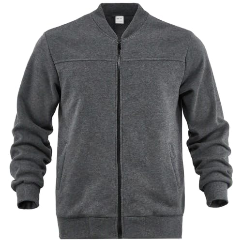 Mens Sweat Sets Ribbed Collar Full Zip Top and Loose Wide Leg Pants Set - image 8