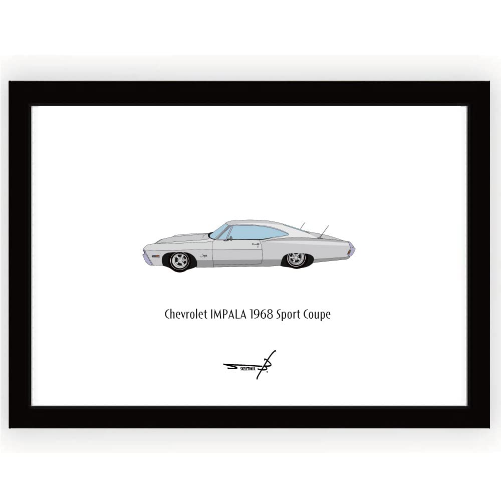 Amazon.co.jp: ポスター ビンテージカーポップアート アメ車 A4額入り