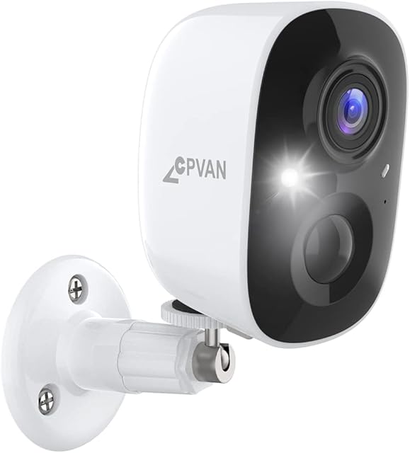 CPVAN Wireless Battery Security Camera Outdoor, Wi-Fi 1080P HD Rechargeable Spotlight Camera with AI PIR Motion Detection(Human/Vehicle/Pet/Package)/2-Way Audio/Night Vision/Cloud&SD Card.