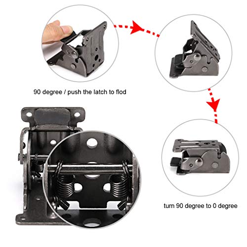 Mdluu Table Leg Folding Brackets, Foldable Hinge Hardware, Self- Lock Extension Collapsible Shelf Bracket Support For Bed Leg, Wall Shelf, Saving Space, Pack Of 4 #TOP4