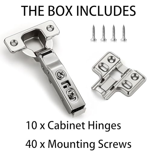2 Pack Cabinet Hinges Soft Close - Heavy Duty European Style Concealed Hinges Full Overlay 105 Degree for Frameless Kitchen Cabinets DIY (2) — view 3