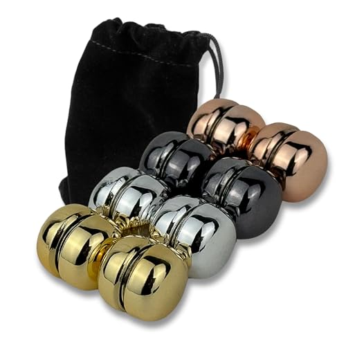RG-M1® 8 Botones Magnéticos para Camisas y Ropa | Broches de Iman Prácticos y Elegantes | Botones Imantados Fáciles de Usar | Incluye bolsa de terciopelo (Brillo Metálico)