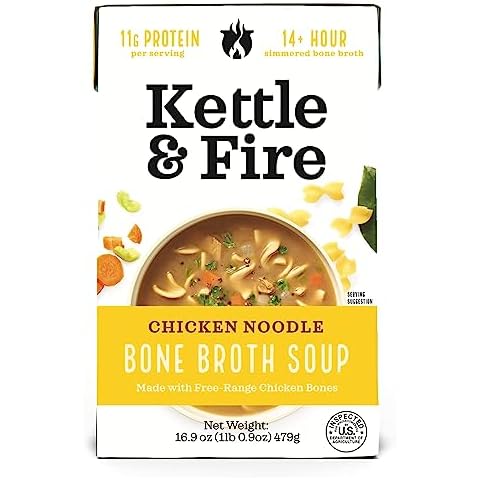 KETTLE & FIRE Chicken Noodle Soup with Bone Broth, 16.9 OZ Cover