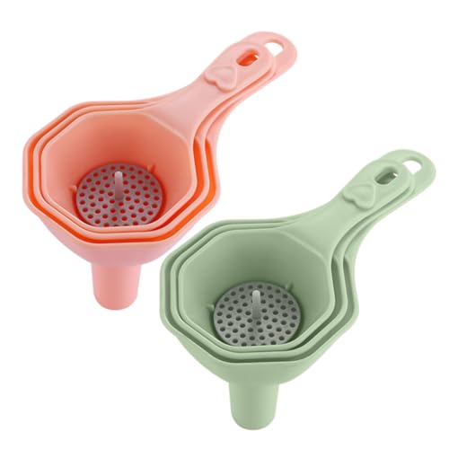 KICHOUSE 2Juegos Conjunto De Multifuncionales Para Cocina Embudo De Frasco Para Aceite Vino y Reutilizable Limpiar