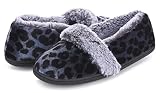 Floopi Slippers For Women Plush Velour Cozy Memory Foam House Shoes with Warm Faux Fur Lining, Ladie