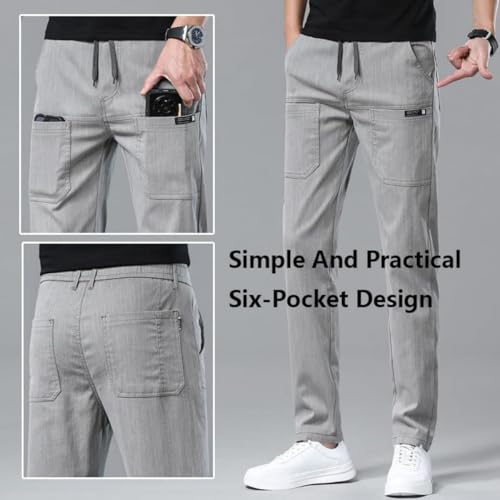 Manzera Mens Stretch Cargo Pants, MultiPants High Stretch Multi-Pocket Durable Cargo Pants, Casual and Comfortable2