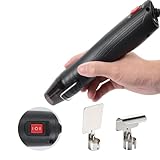 VortecSys Heat Gun, 110V 350W Handed Hot Air Gun for Crafting, 3.28FT Ultra-Long Cable Portable Heat Gun with Stand and Power Cord for Shrinking Wrapping PVC, DIY Embossing and Drying Paint (Black)