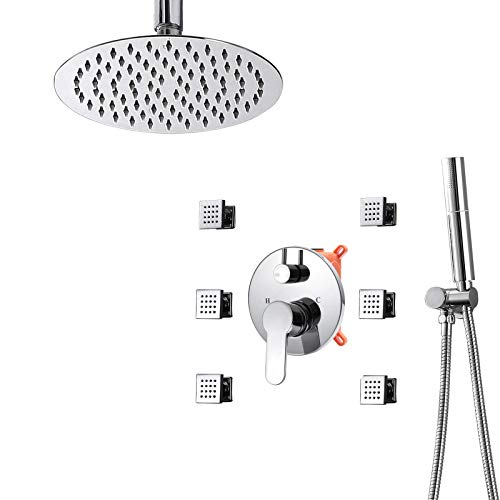 Mitigeur de douche à long bec orientable et double commande en laiton antique - 2