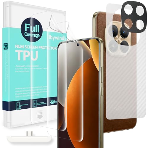 Ibywind for Xiaomi Redmi Note 15 Pro+ 5G/Poco M8 Pro 5G Screen Protector,2 Pack Hydrogel Film with Camera Lens Protector,Back Film Protector,Alignment Frame,Bubble Free,Fingerprint Unlock,Anti-Scratch