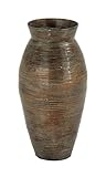 Deco 79 Bamboo Wood Decorative Vase Textured Centerpiece Vase with Lacquer, Vase for Home Decoration 10' x 10' x 20', Brown