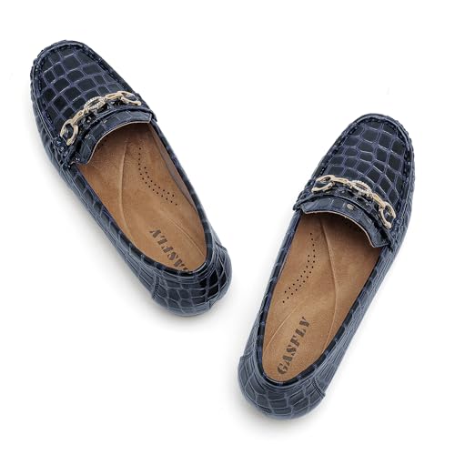 Image of Women's Business Loafers Work Casual Flats Shoes Lightweight Penny PU Leather Slip On Walking Shoes