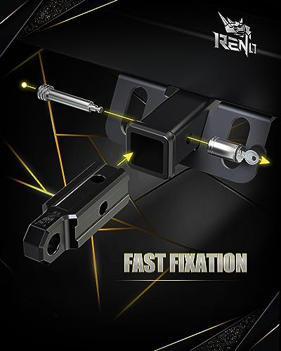 Image of RENO Shackle Hitch Receiver, 2 inch Receiver Towing Mount Heavy Duty 45,000 lbs Compatible with 3 /4 inch D-Ring Shackle for Trucks Off-Road SUV 4x4 Vehicle Towing Recovery (Aluminum, Black)