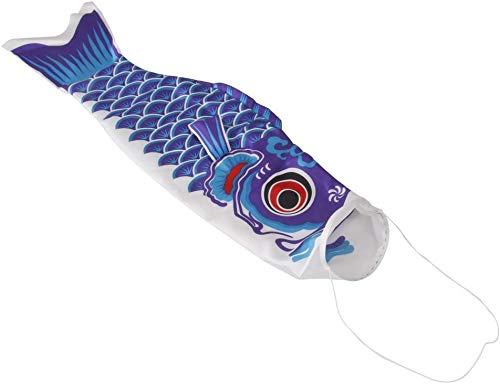 Inzopo 55cm Japanese Windsock Carp Flag Koi Nobori Sailfish Fish Wind Streamer Blue