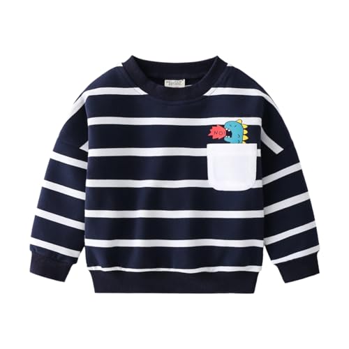 Striped Pullover Sweater for Kids with Elephant