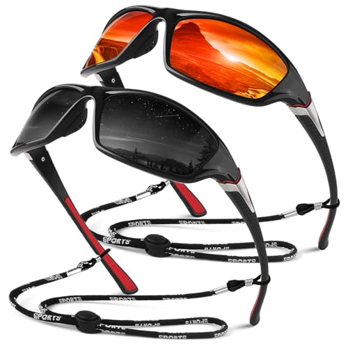 Sunier Lunettes de Soleil Polarisées pour Homme Femme,Sportives Lunettes de Conduite Pêche Vélo Anti-UV Lunettes de Soleil