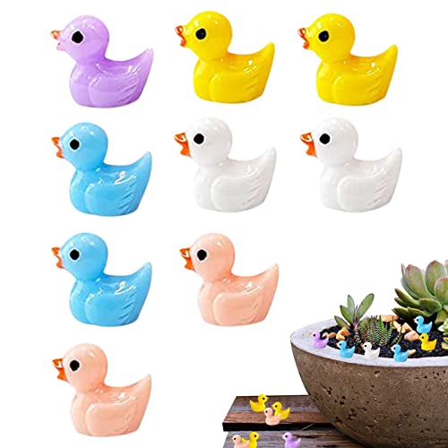 Abonda Mini figurines de canards en résine, accessoires de maison de poupée, jouets de paysage, en pot, décoration d'aquarium