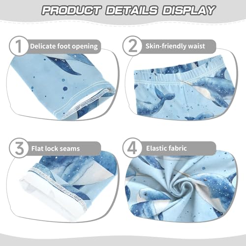 Watercolor Narwhal Animals Girls Leggings Kids Yoga Pants Dance Active Tights 4T3